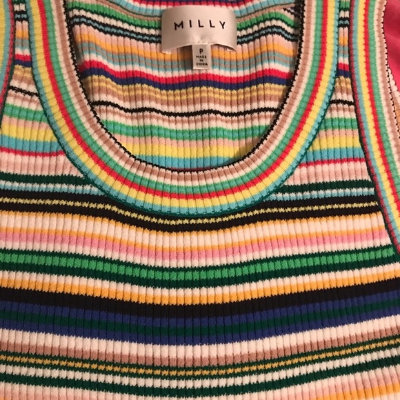 Milly Micro Striped Flare Dress - Picture 5 of 8